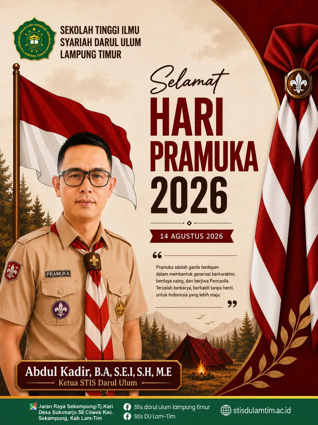 STIS DU Ucapkan Selamat Hari Pramuka ke-65 Tahun 2026